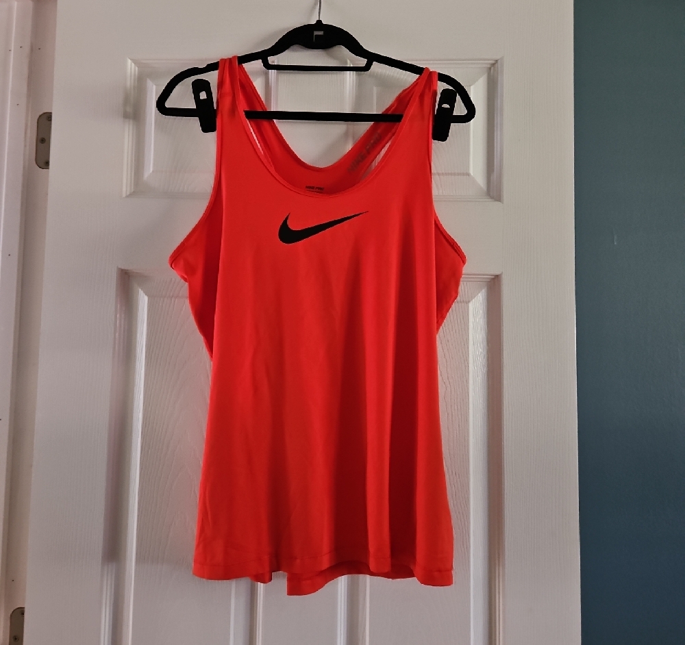 Nike Orange Black Dri Fit Tank Top Athletic Wear Size XL